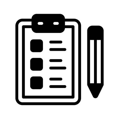 Sınav kağıdı ve kalemin moda simgesi