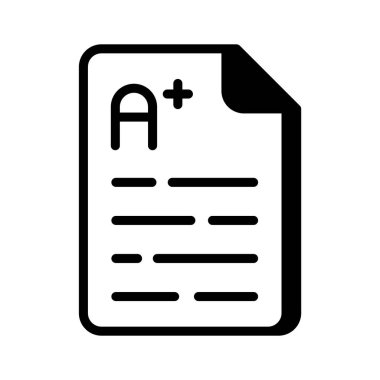 Sınav kağıdını gösteren büyüleyici bir sembol