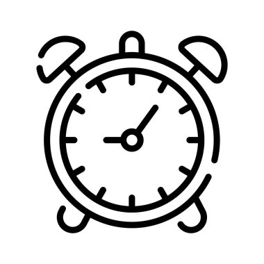 Masa için alarm saatinin şık bir taslak simgesi