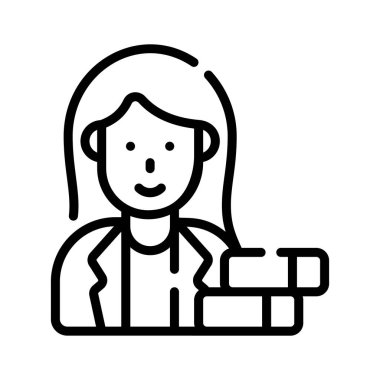 Aktif öğrenciyi kitaplarla gösteren doğrusal bir simge