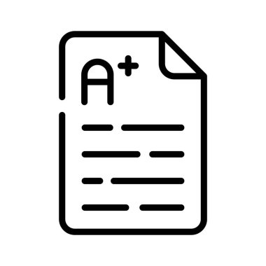 Sınav kağıdını gösteren büyüleyici bir taslak simgesi