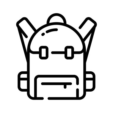 Okul çantasının modern bir taslak simgesi