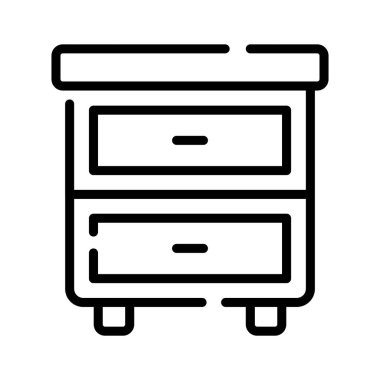 Ahşap dosya çekmecesini gösteren doğrusal bir simge