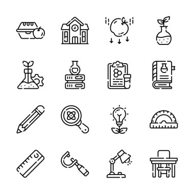 Bu inanılmaz bilim ve okul öğrenim ana hatları simgelerini kontrol edin