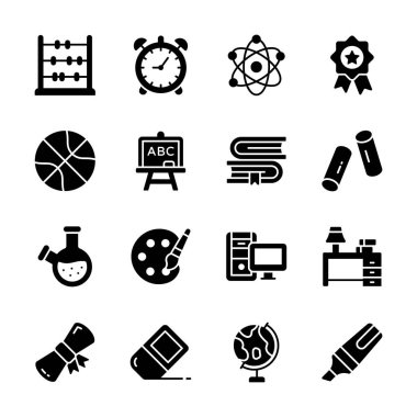 Bu kullanışlı bilim ve okul sembolleri setini al.