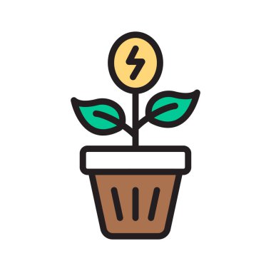 Biyokütle enerji kaynağının satır biçimi simgesine bakın