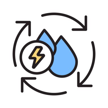 Su enerjisinin iyi tasarlanmış bir taslak biçimi simgesi