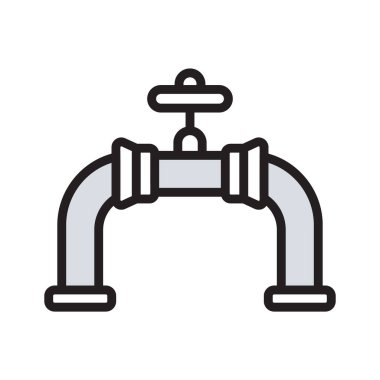 Gaz boru hattının görsel olarak çekici taslak biçimi simgesi