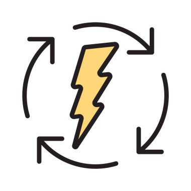 Yenilenebilir enerji gösteren düzenlenebilir bir taslak biçim simgesi