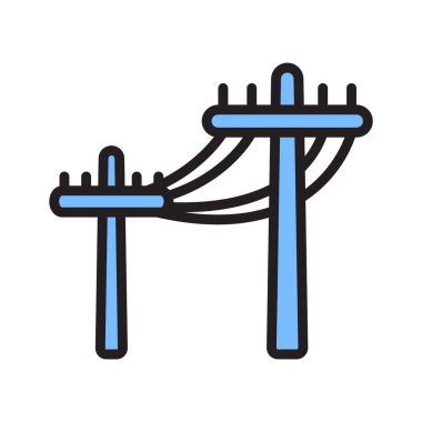 Elektrik kulesini tasvir eden düzenlenebilir bir taslak biçim simgesi