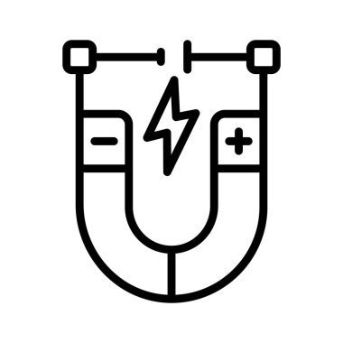 Yaratıcı olarak tasarlanmış manyetik enerji çizgisi simgemize bakın.