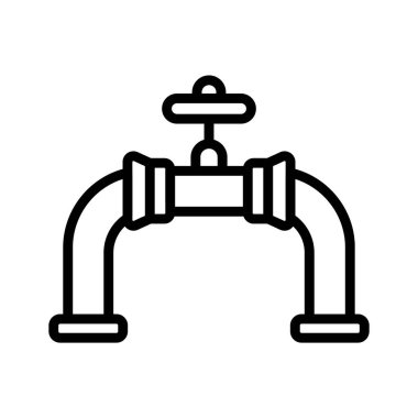 Gaz boru hattının görsel olarak çekici taslak biçimi simgesi