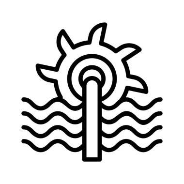 Su türbininin enerjisinin doğrusal simgesine bakın.