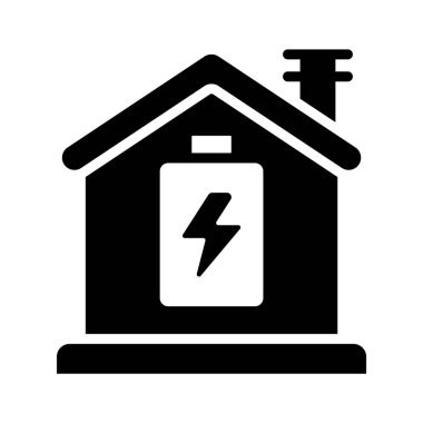 Özel kullanıma hazır, glifli ev enerjisi simgesi