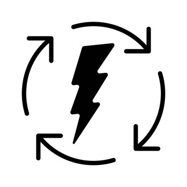 Yenilenebilir enerji gösteren düzenlenebilir bir kabartma biçimi simgesi