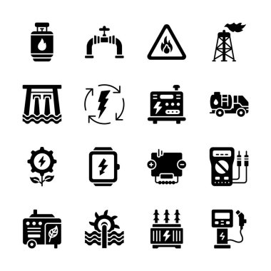 Sürdürülebilir güç simgelerinin bu son kabartma koleksiyonunu al