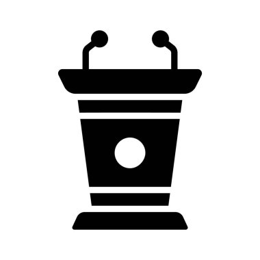 Topluluk önünde konuşma kürsüsünü betimleyen dolu bir simge