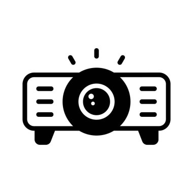 Dijital olay projektörünü tasvir eden katı bir biçim simgesi