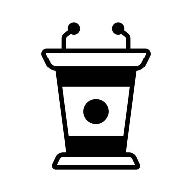 Topluluk önünde konuşma kürsüsünü betimleyen dolu bir simge