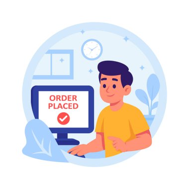 Çevrimiçi alışverişin bu yaratıcı düz çizimini yapın.