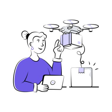 İnsansız hava aracı teknolojisi kullanılarak ekommerce paketinin dağıtımı.