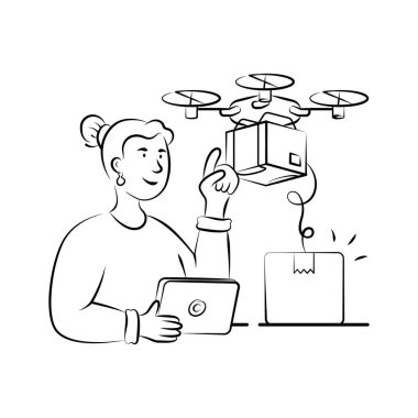 İnsansız hava aracı teknolojisi kullanılarak ekommerce paketinin dağıtımı.