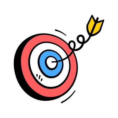 İş hedefleri, finans ve başarı için ok simgesine sahip hedef.