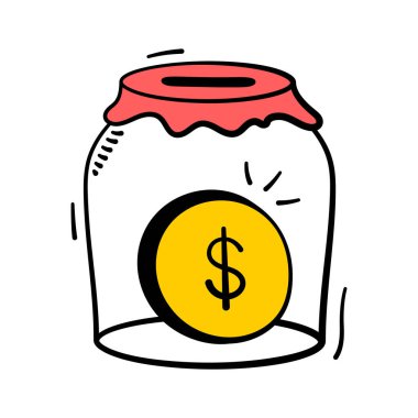 Finans, tasarruf ve yatırımlar için madeni para simgesiyle dolu kavanoz.