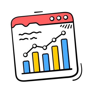 Mali analiz, grafikler ve iş büyümesi için grafik rapor simgesi.