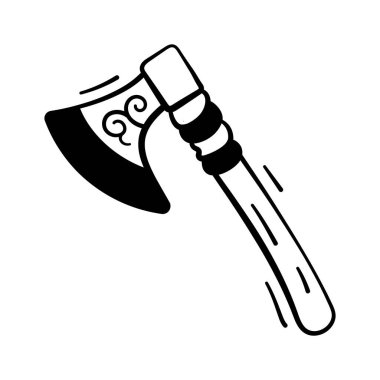 Korkunç cadılar bayramı sanatı için korkunç baltalı silah çizimi