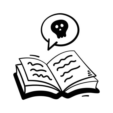 Büyücülük ve Cadılar Bayramı için lanetli büyü kitabı karalama ikonu