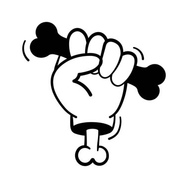 Kanlı el ele tutuşan kemik, korku cadılar bayramı tasarımları ikonu