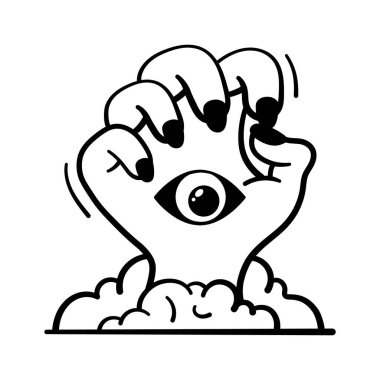 Korku Cadılar Bayramı sanatı için kanlı el ele tutuşma.