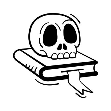 Korku ve Cadılar Bayramı sanatı için ürkütücü büyü ikonu