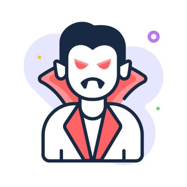 Take a look at this amazing flat outline icon of dracula in trendy style