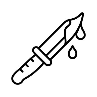 Horror bloody knife icon, perfect for scary Halloween designs