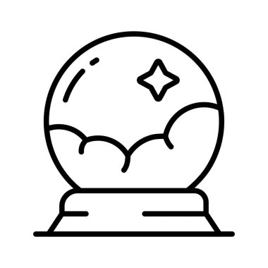 Haunted crystal ball for witchcraft fortune telling, spooky Halloween symbol