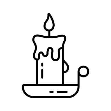 Get your hands on this creatively crafted flat outline icon of candle