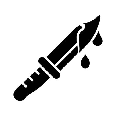 Horror bloody knife icon, perfect for scary Halloween designs