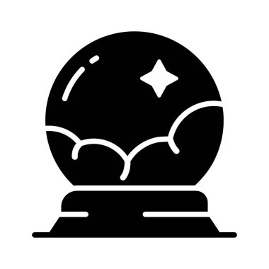 Haunted crystal ball for witchcraft fortune telling, spooky Halloween symbol