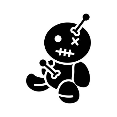 Take a look at this amazing flat outline icon of voodoo doll in modern style
