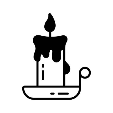 Get your hands on this creatively crafted flat outline icon of candle