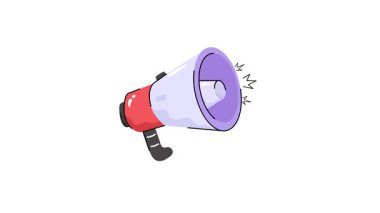 Kullanışlı bir taslak biçim canlandırma simgesi megafon duyurusu gösteriyor
