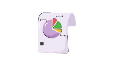 Finansal rapor karalama biçiminde canlandırılmış simge, premium kullanıma hazır