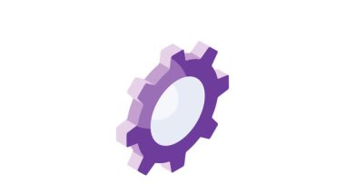 Çarkın içinde tik tak, doğrulanmış ayarların konsept izometrik simgesi videosu