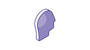 Beyin simülasyonu, yapay zeka simgesi, premium vektör videosu