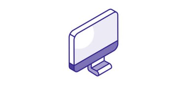 Moda tarzında ikili kodlama içeren birinci sınıf izometrik simge videosu