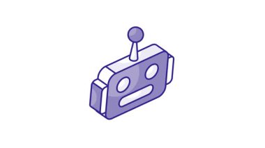 ai robotunun yaratıcı bir şekilde hazırlanmış izometrik simge videosu