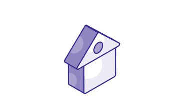 Yapay zeka ev izometrik vektör video tasarımı