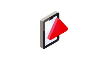 Mobil uyarı izometrik vektörünü gösteren cep telefonlu bir uyarı